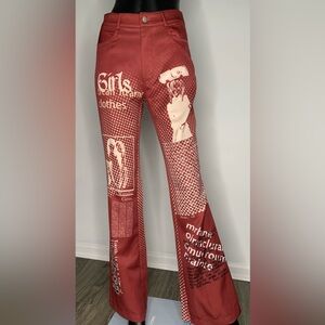 Women's Cranberry Graphic Print Flared Pants